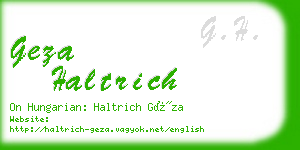 geza haltrich business card